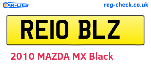 RE10BLZ are the vehicle registration plates.