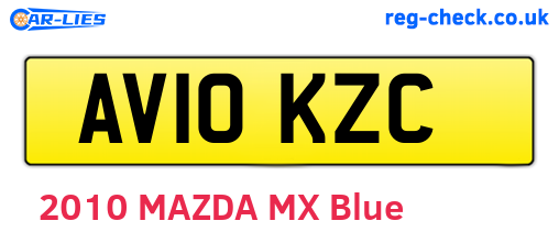 AV10KZC are the vehicle registration plates.