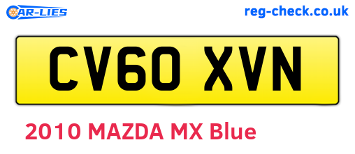 CV60XVN are the vehicle registration plates.