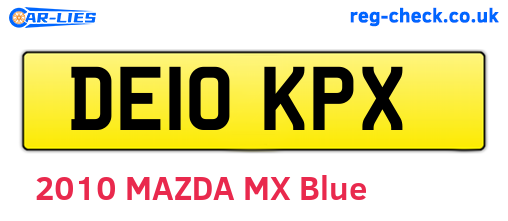 DE10KPX are the vehicle registration plates.