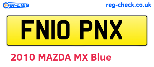 FN10PNX are the vehicle registration plates.