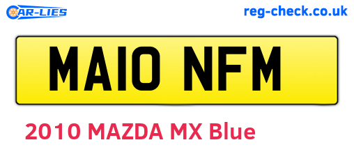 MA10NFM are the vehicle registration plates.
