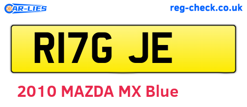R17GJE are the vehicle registration plates.