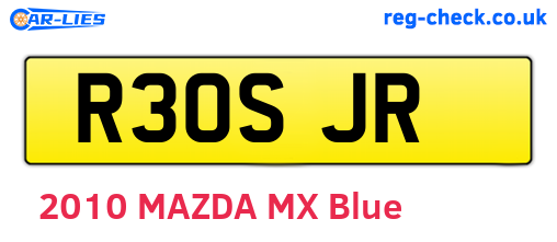 R30SJR are the vehicle registration plates.