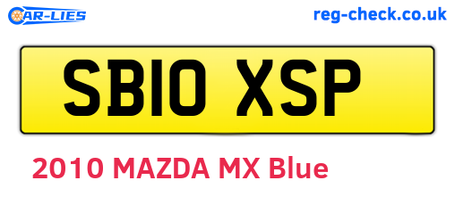 SB10XSP are the vehicle registration plates.