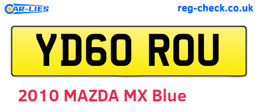 YD60ROU are the vehicle registration plates.