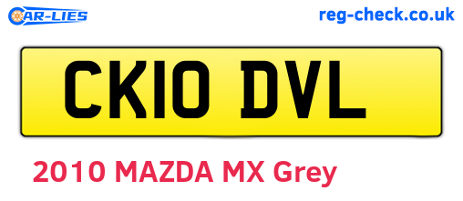 CK10DVL are the vehicle registration plates.