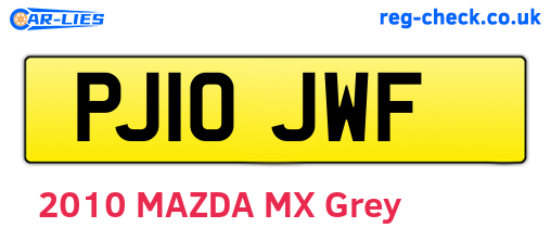 PJ10JWF are the vehicle registration plates.
