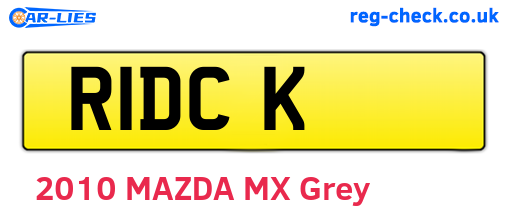 R1DCK are the vehicle registration plates.
