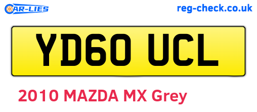 YD60UCL are the vehicle registration plates.