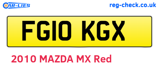 FG10KGX are the vehicle registration plates.