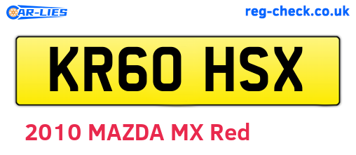 KR60HSX are the vehicle registration plates.