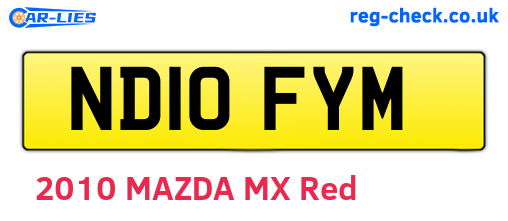 ND10FYM are the vehicle registration plates.