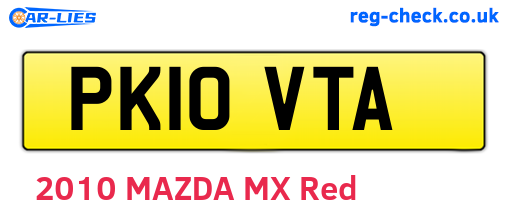PK10VTA are the vehicle registration plates.