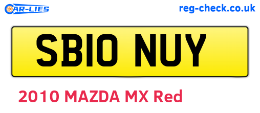 SB10NUY are the vehicle registration plates.