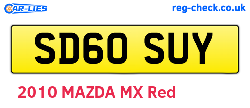 SD60SUY are the vehicle registration plates.