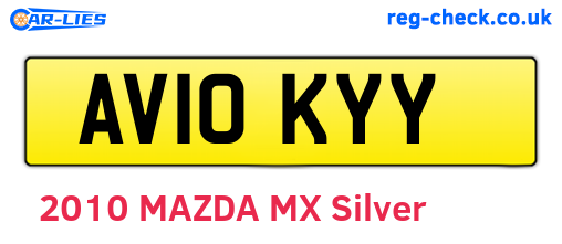 AV10KYY are the vehicle registration plates.