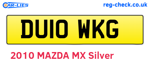 DU10WKG are the vehicle registration plates.