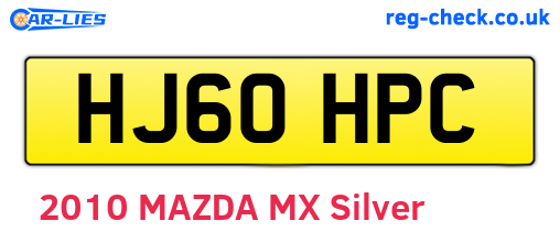 HJ60HPC are the vehicle registration plates.