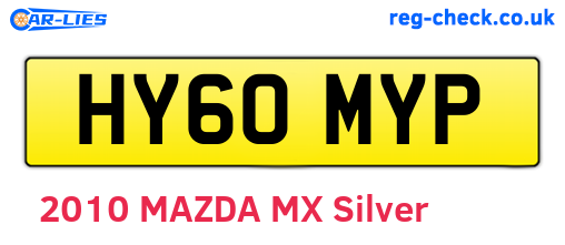 HY60MYP are the vehicle registration plates.
