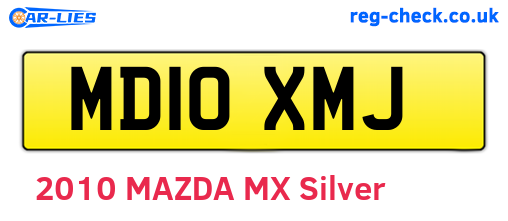 MD10XMJ are the vehicle registration plates.