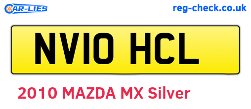 NV10HCL are the vehicle registration plates.