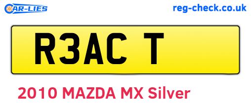 R3ACT are the vehicle registration plates.