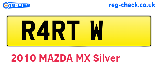 R4RTW are the vehicle registration plates.