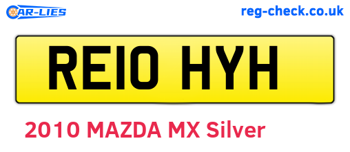 RE10HYH are the vehicle registration plates.