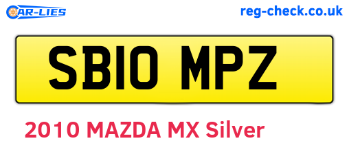 SB10MPZ are the vehicle registration plates.