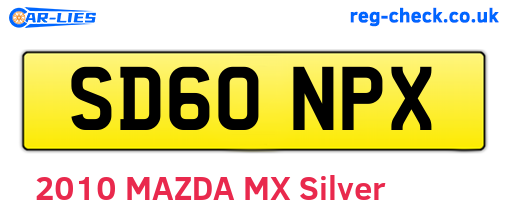 SD60NPX are the vehicle registration plates.