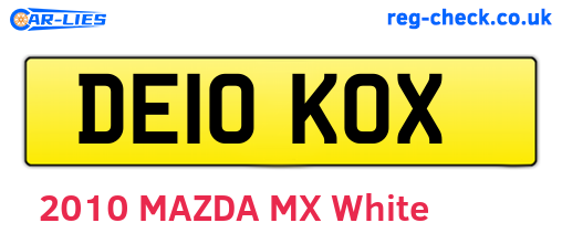 DE10KOX are the vehicle registration plates.