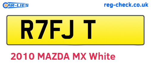 R7FJT are the vehicle registration plates.