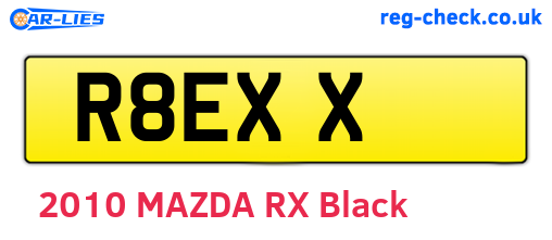R8EXX are the vehicle registration plates.