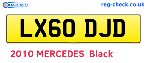 LX60DJD are the vehicle registration plates.