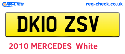 DK10ZSV are the vehicle registration plates.