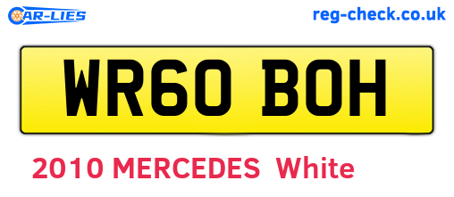 WR60BOH are the vehicle registration plates.