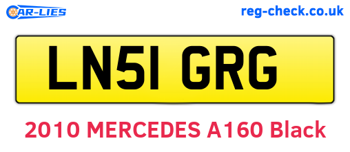 LN51GRG are the vehicle registration plates.