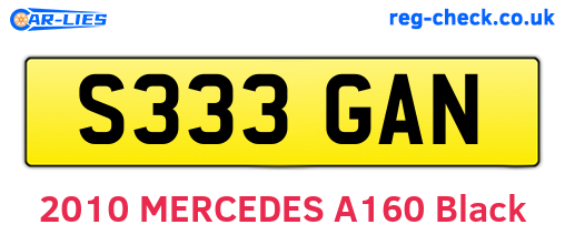 S333GAN are the vehicle registration plates.