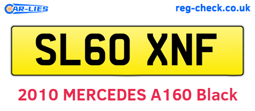 SL60XNF are the vehicle registration plates.