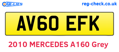 AV60EFK are the vehicle registration plates.