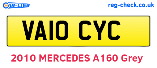 VA10CYC are the vehicle registration plates.