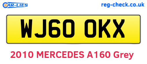 WJ60OKX are the vehicle registration plates.