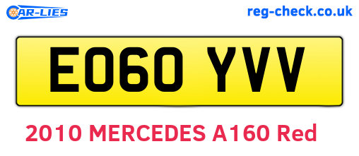 EO60YVV are the vehicle registration plates.
