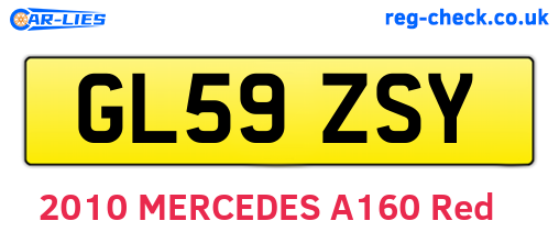 GL59ZSY are the vehicle registration plates.