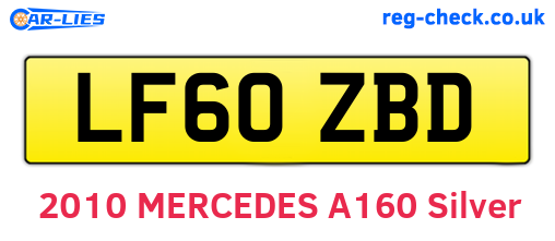 LF60ZBD are the vehicle registration plates.