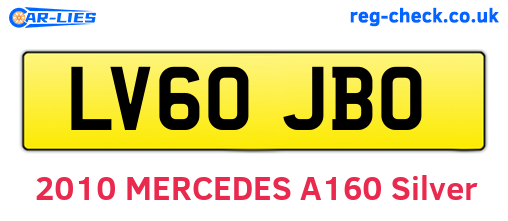 LV60JBO are the vehicle registration plates.