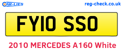 FY10SSO are the vehicle registration plates.