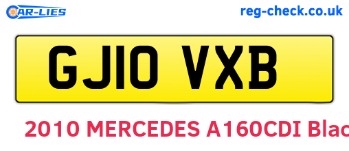 GJ10VXB are the vehicle registration plates.