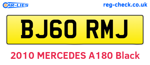 BJ60RMJ are the vehicle registration plates.